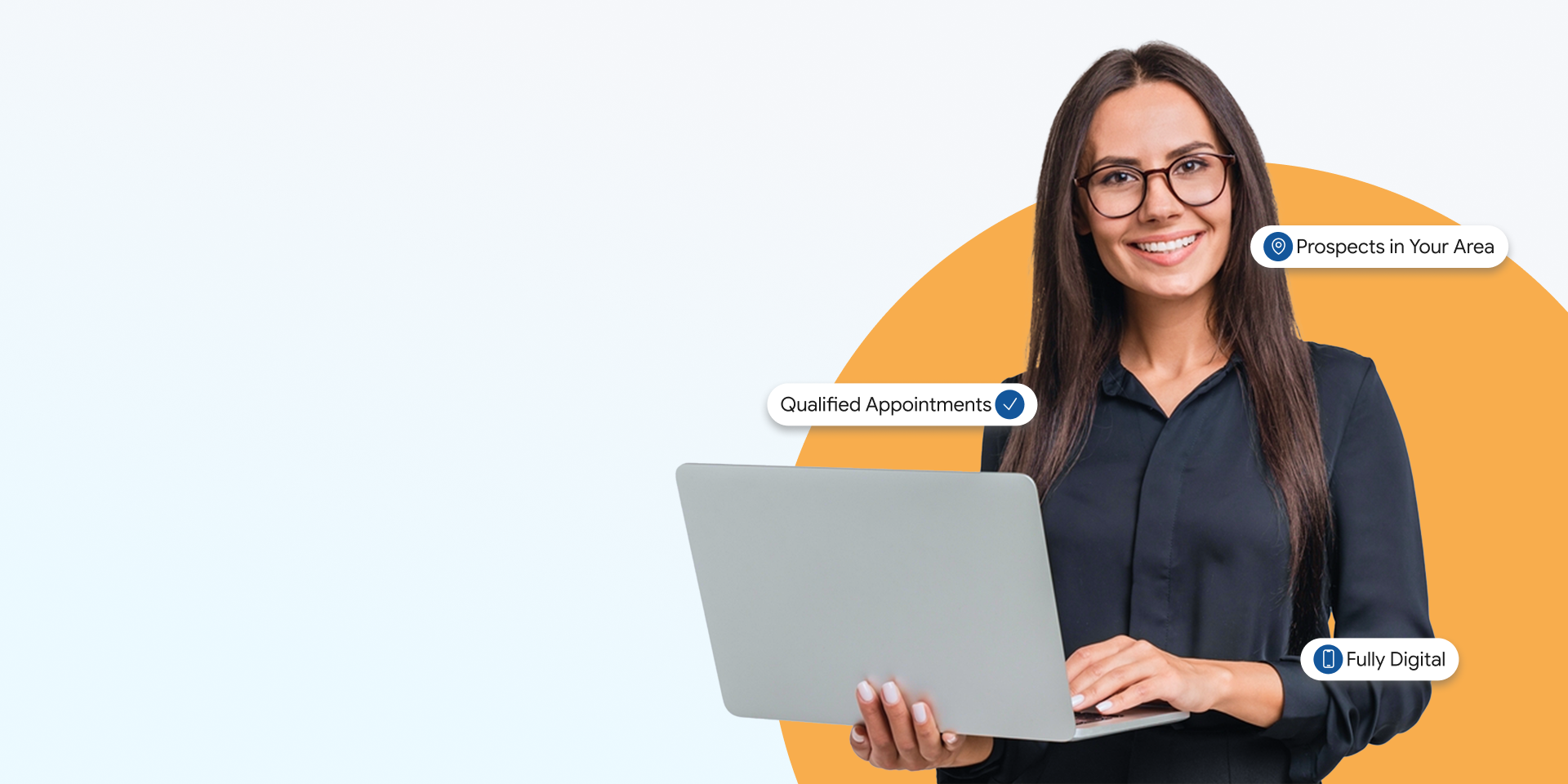 Agent holding a laptop
